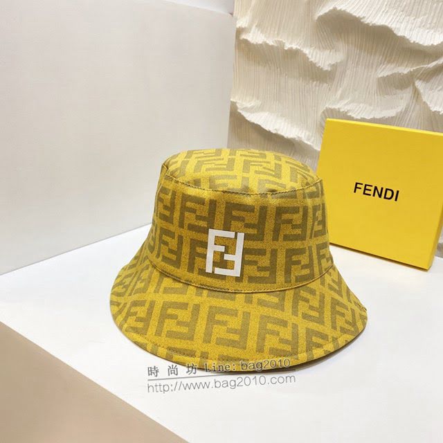 Fendi男女同款帽子 芬迪2021新款簡約印花漁夫帽遮陽帽  mm1205